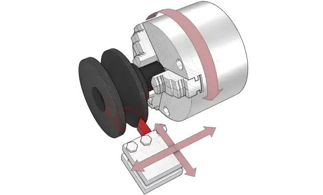 CNC turning process on a lathe machine
